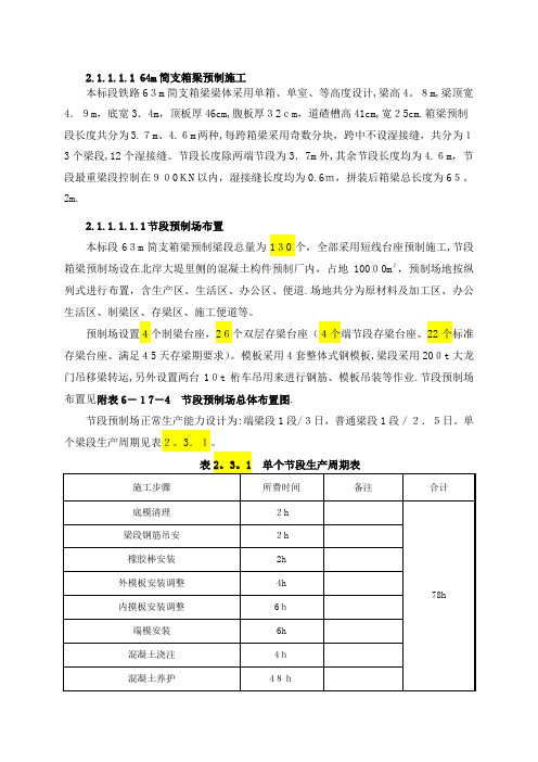 简支箱梁预制施工方案