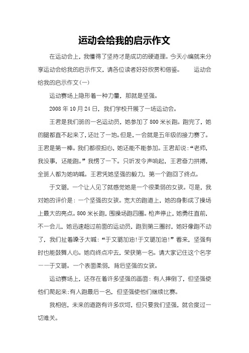 运动会给我的启示作文