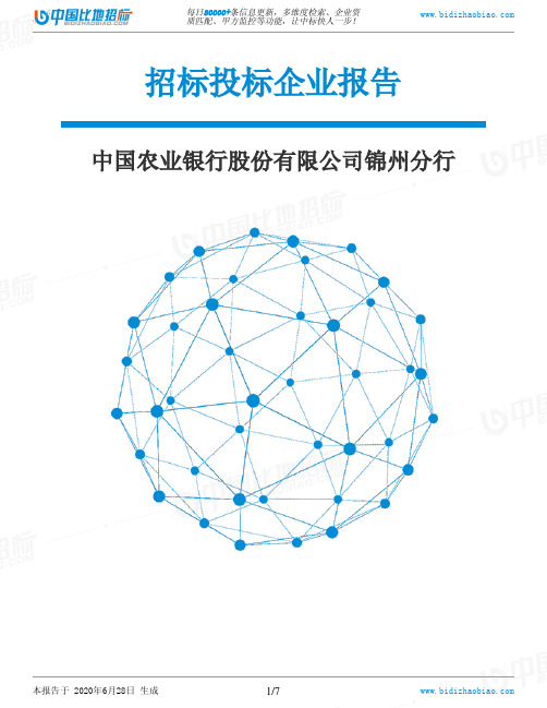 中国农业银行股份有限公司锦州分行-招投标数据分析报告