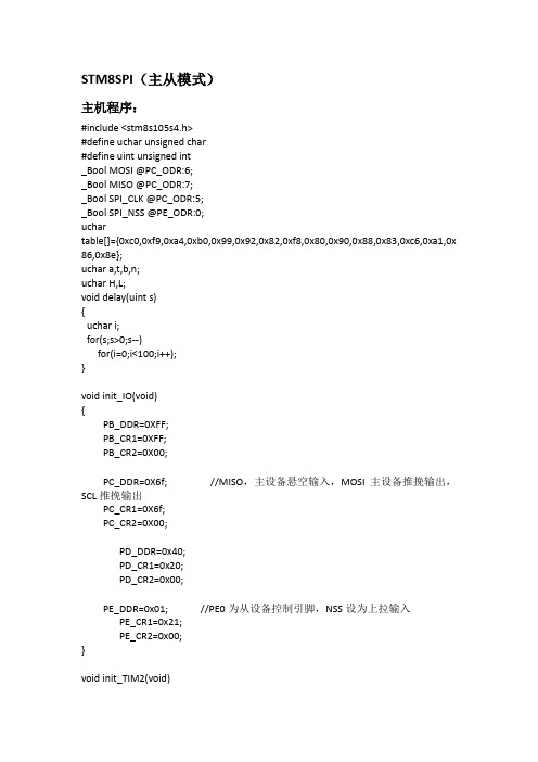 STM8 SPI(主从模式)