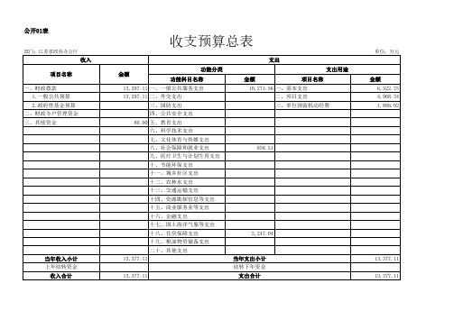 收支预算总表