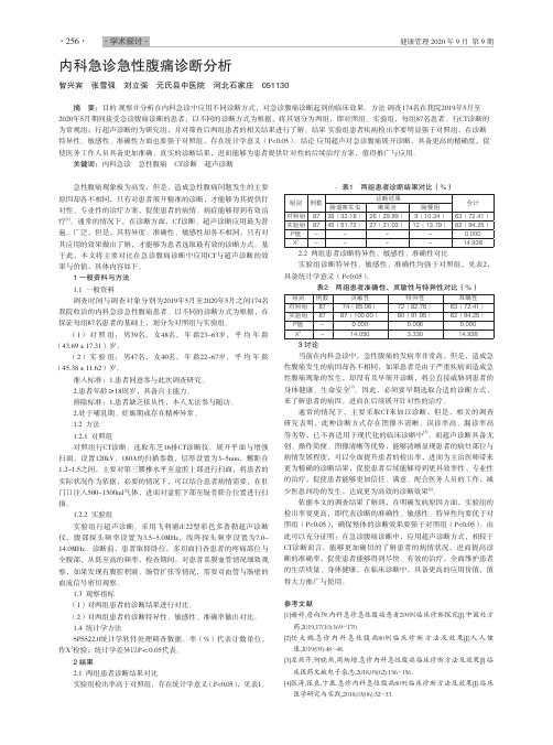 内科急诊急性腹痛诊断分析