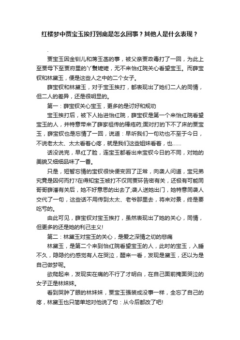 红楼梦中贾宝玉挨打到底是怎么回事？其他人是什么表现？