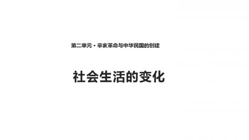 岳麓版历史八年级上册第12课《社会生活的变化》课件