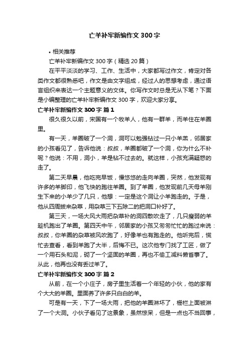 亡羊补牢新编作文300字