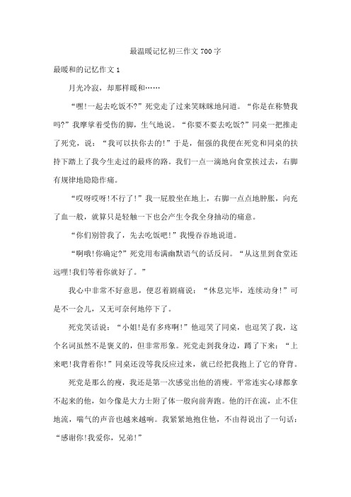 最温暖记忆初三作文700字