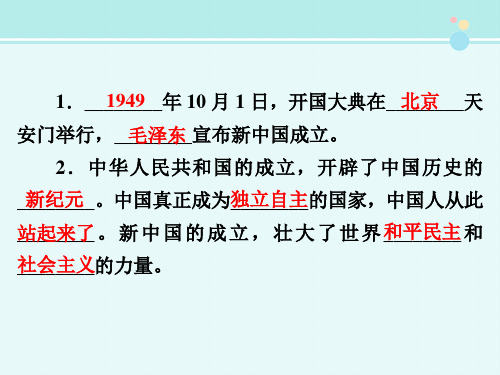 2022中考背诵手册：第3部分-第12单元 中华人民共和国的成立和巩固、社会主义道路的探索