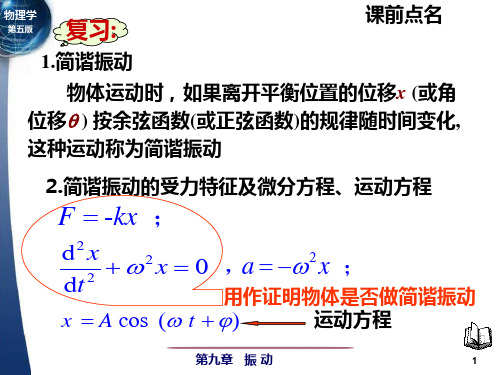 大学物理第五版下册 简谐运动的合成课件