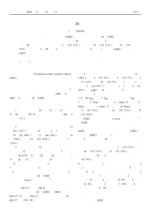 胃肠道间质瘤28例临床分析