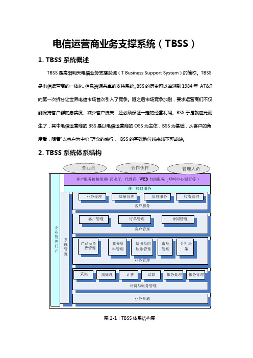 综合业务支撑系统(TBSS)简介