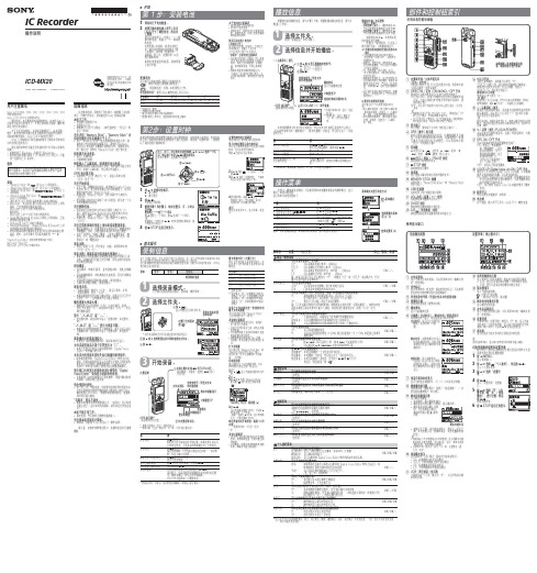 SONY ICD-MX20 索尼录音棒使用说明书