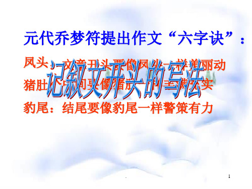记叙文开头写法(课堂PPT)