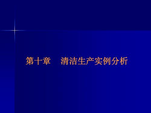 10 清洁生产实例