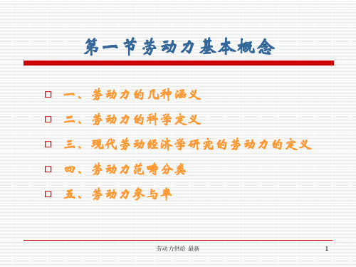 劳动力供给最新课件