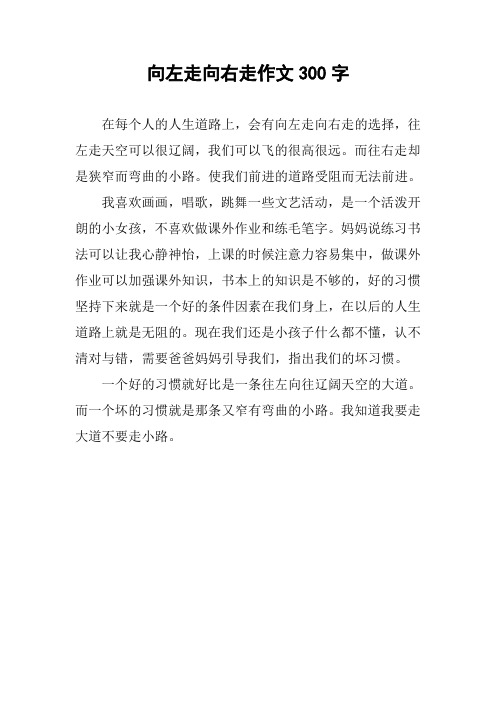 向左走向右走作文300字