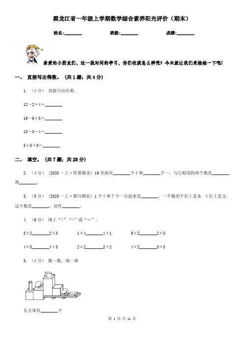 黑龙江省一年级上学期数学综合素养阳光评价(期末)