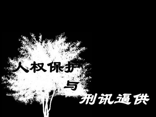 人权保护与刑讯逼供 共18页PPT资料