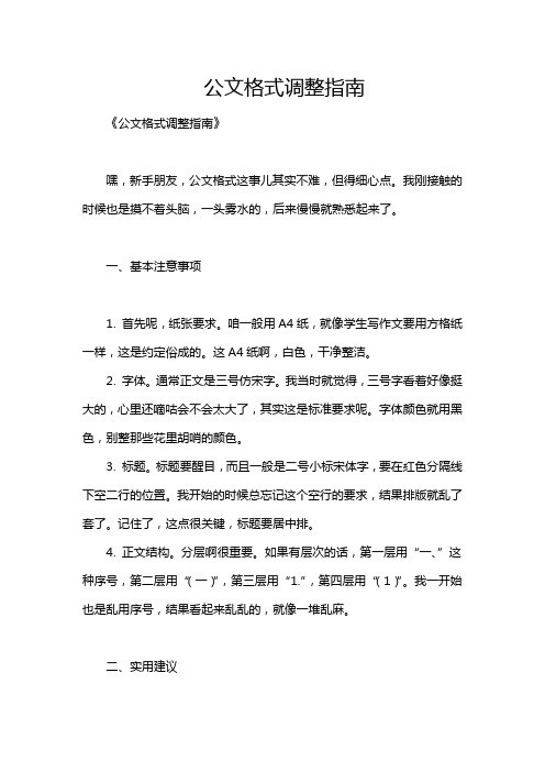 公文格式调整指南