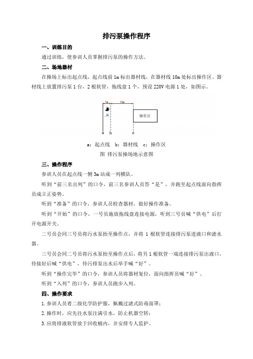 排污泵操作程序及评定标准