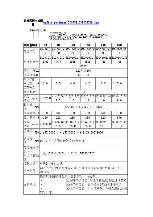 伺服电机规格和安装尺寸