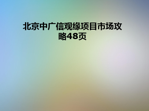 北京中广信观缘项目市场攻略48页