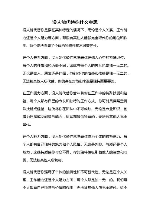 没人能代替你什么意思