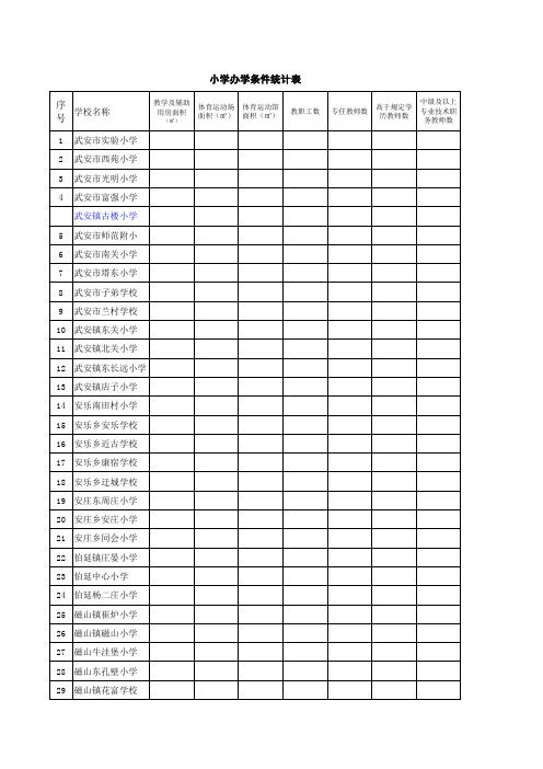 中小学办学条件统计表 2