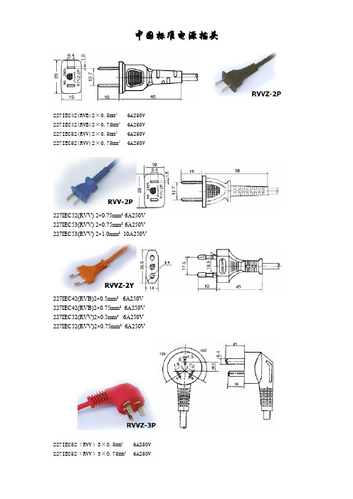 各国电源插头与电源线标准