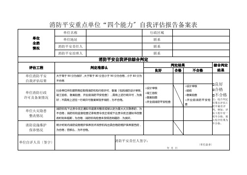 消防安全重点单位四个能力备案附表