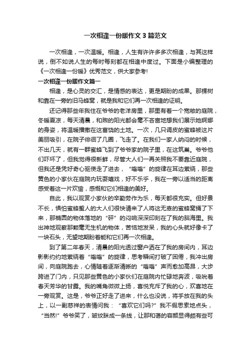 一次相逢一份暖作文3篇范文