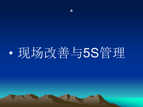 现场管理和5S