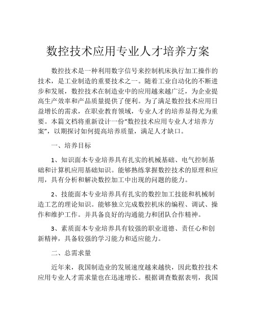 数控技术应用专业人才培养方案