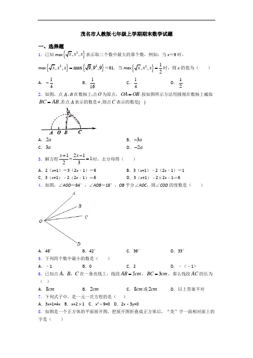 茂名市人教版七年级上学期期末数学试题