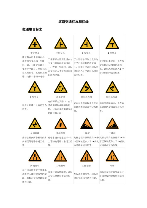 道路交通标志和标线图解