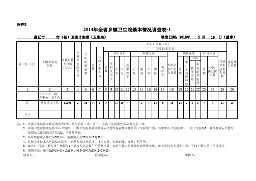 乡镇卫生院基本情况调查表-1