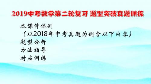 2019中考数学第二轮复习 题型突破 真题训练2 规律探索问题