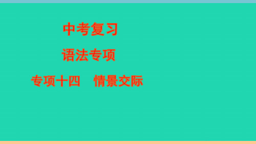 通用版九年级英语全册专项复习十四情景交际作业课件新版人教新目标版ppt