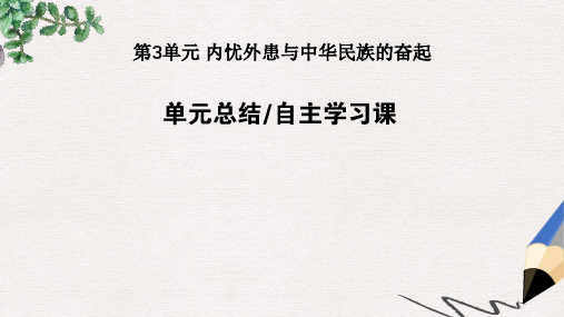 高考历史一轮复习第3单元内忧外患与中华民族的奋起单元总结课件岳麓版