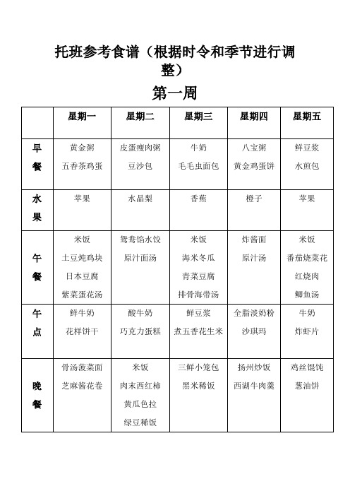 托班参考食谱