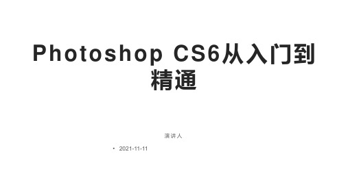 Photoshop CS6从入门到精通