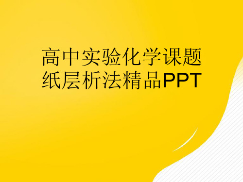 【优】高中实验化学课题纸层析法精品PPTPPT资料