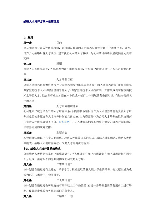 战略人才培养方案-雄鹰计划