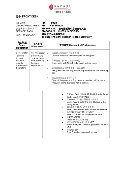 无锡某酒店前台员工培训资料(英文版)4(00012)