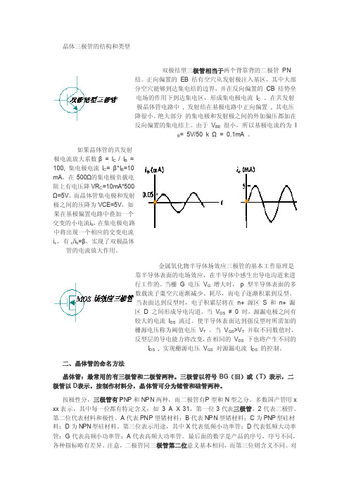 晶体三极管的结构和类型