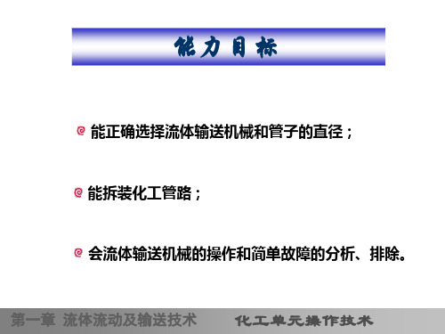 化工单元操作技术第一章流体输送技术课件