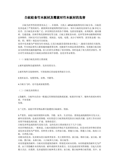 白蚁蛀食竹木板材及霉菌对竹木板材的危害