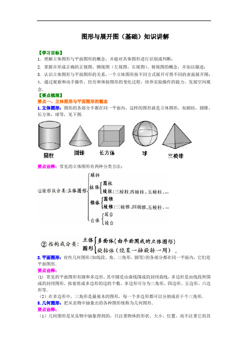 图形与展开图(基础)知识讲解