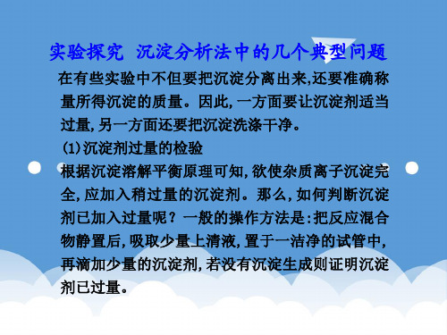 2020高三化学一轮复习 第十章 实验探究 沉淀分析法中