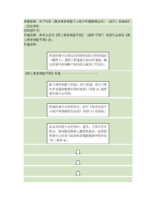 北京市职工养老保险手册个人账户补填流程精