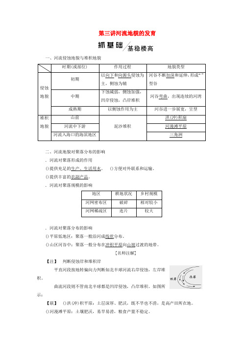 2020版高考地理一轮复习第一模块第四章地表形态的塑造第三讲河流地貌的发育学案含解析新人教版